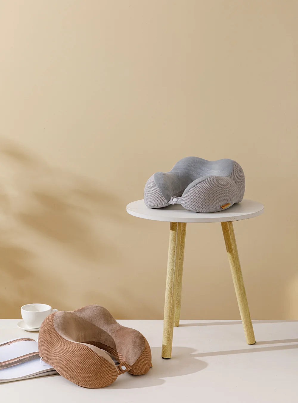 Travesseiro em forma de u, espuma de memória, recuperação lenta, pausa para almoço, travesseiro de pescoço, avião, viagem, malha, corcunda, carro, lance travesseiro