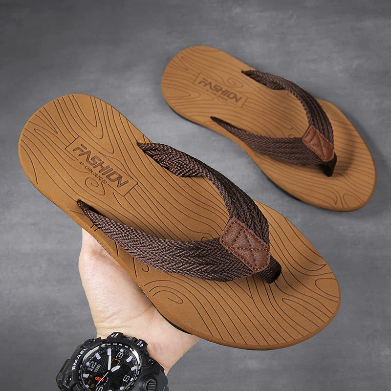 Chinelos masculinos verão flip flops marca moda ao ar livre confortável casual slides sapatos antiderrapantes sandálias de praia 6 cores