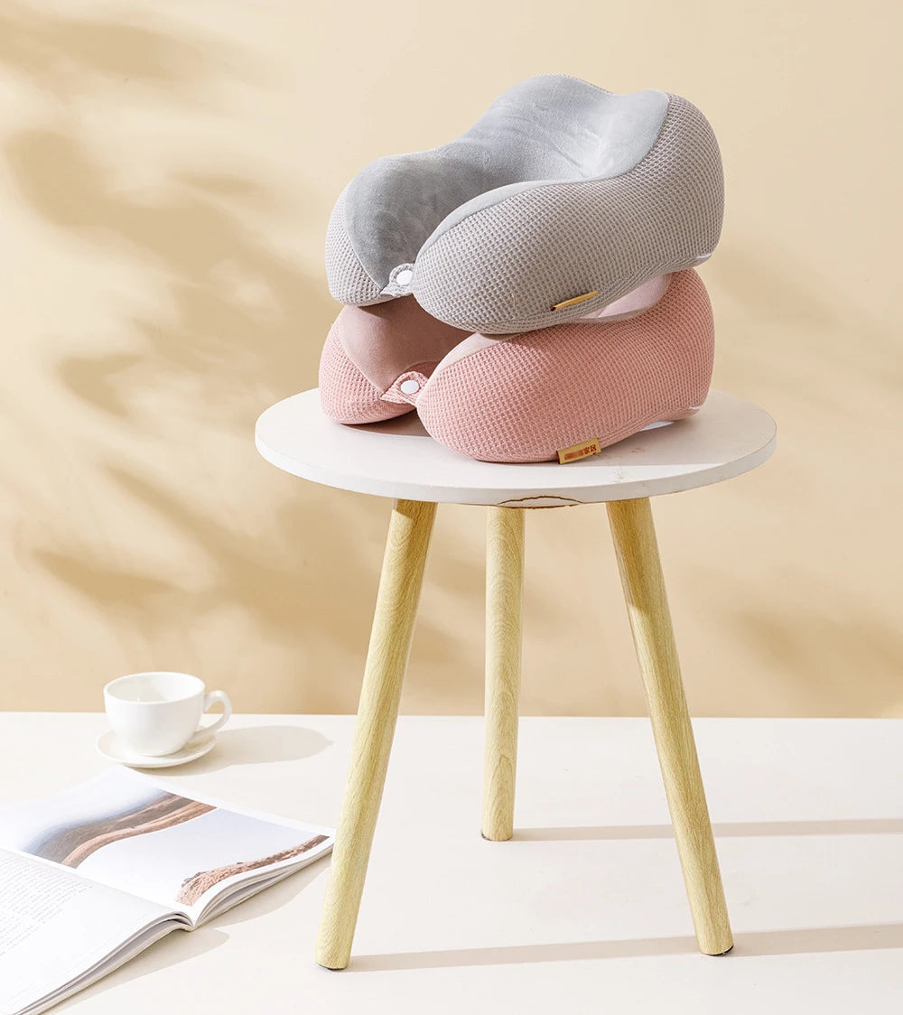 Travesseiro em forma de u, espuma de memória, recuperação lenta, pausa para almoço, travesseiro de pescoço, avião, viagem, malha, corcunda, carro, lance travesseiro