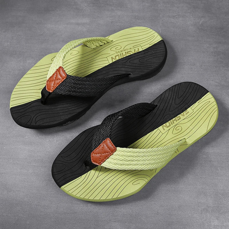 Chinelos masculinos verão flip flops marca moda ao ar livre confortável casual slides sapatos antiderrapantes sandálias de praia 6 cores