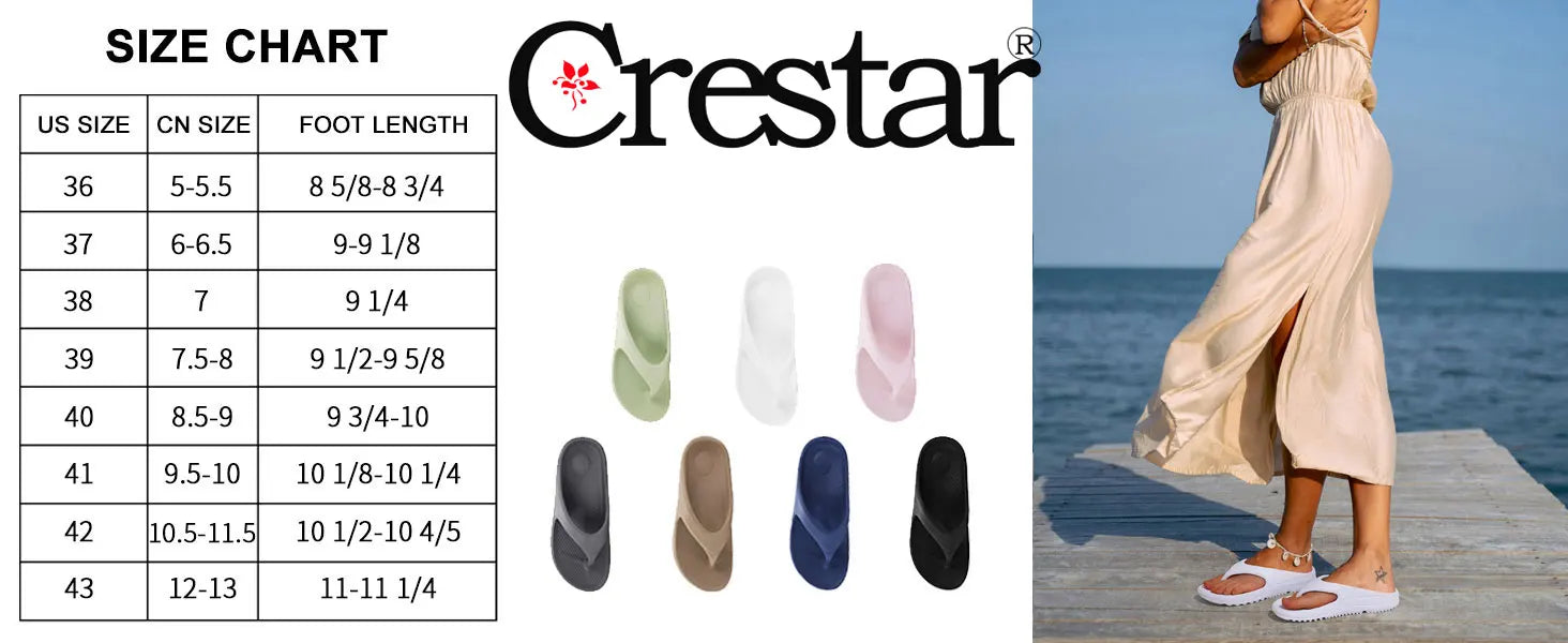 Crestar sandálias ortopédicas para mulheres arco apoio recuperação flip flops travesseiro macio moda ao ar livre verão sapatos de praia