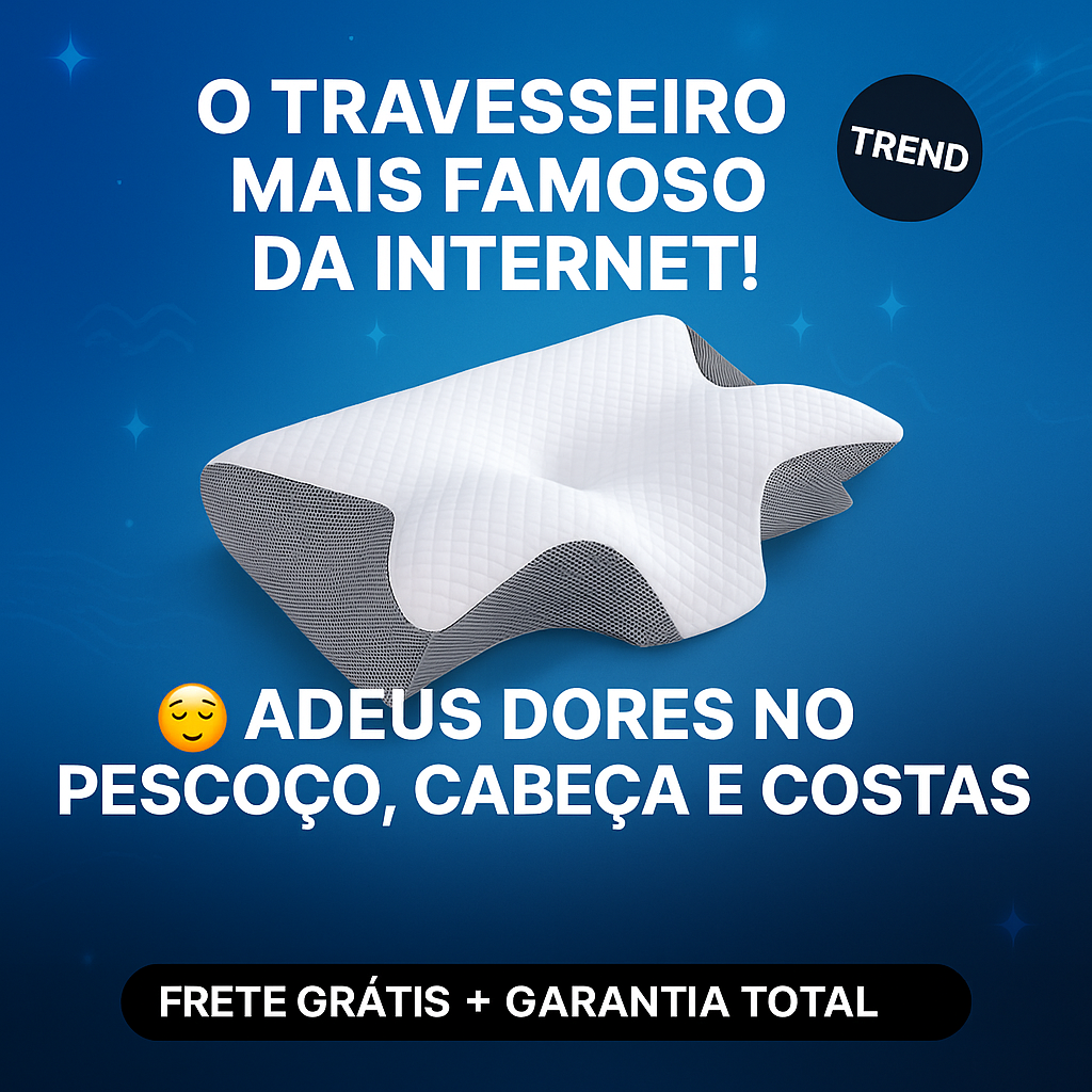🎯 Travesseiro ortopédico nº1 da internet: elimina dores na cervical, cabeça e costas. De R$344,40 por apenas R$289,00. Frete grátis + garantia. Últimas unidades, aproveite já!