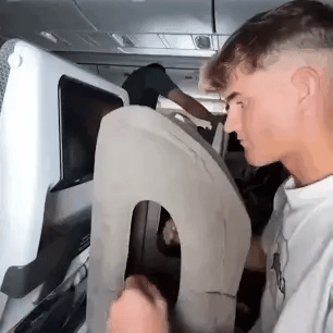 Travesseiro Inflável Ergonômico para Viagem – Suporte para Pescoço e Queixo com Conforto Absoluto