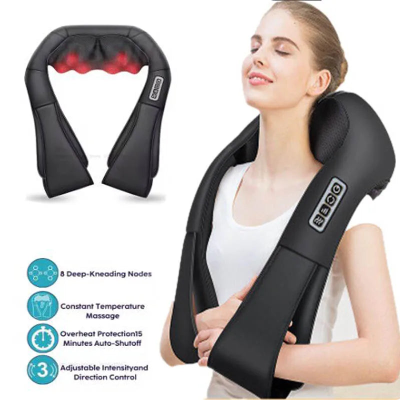 Massageador Shiatsu U-Shape com Infravermelho – Alívio de Dores e Relaxamento Completo