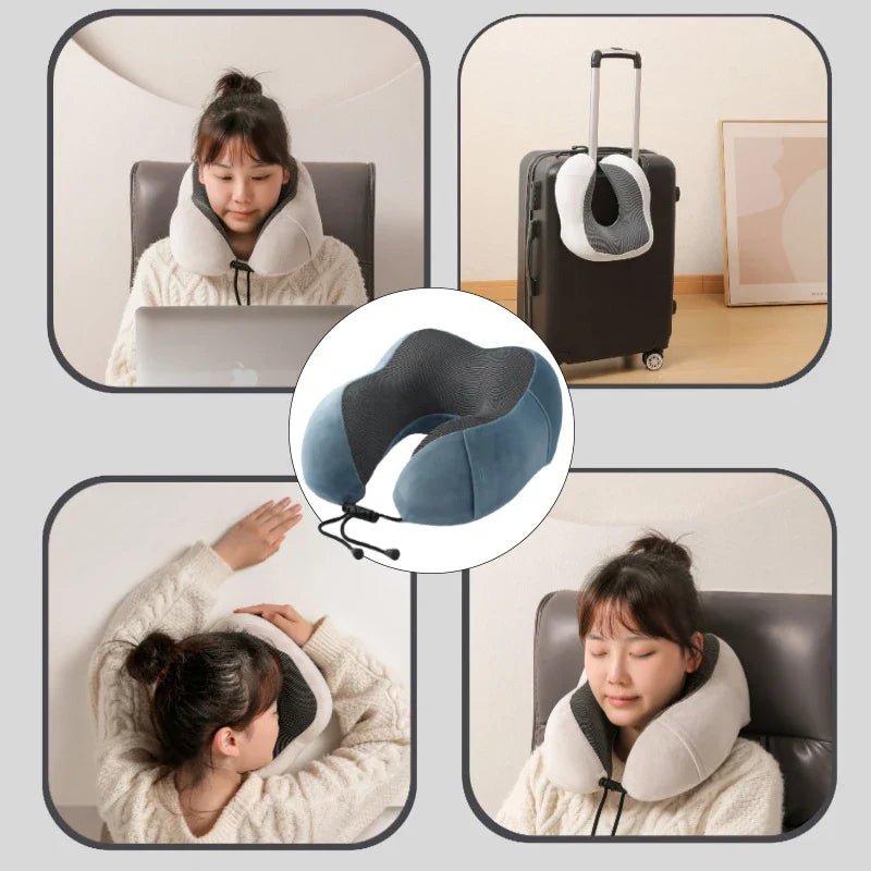 Travesseiro de Viagem Ortopédico em Espuma de Memória – Suporte Ergonômico para Pescoço e Cervical
