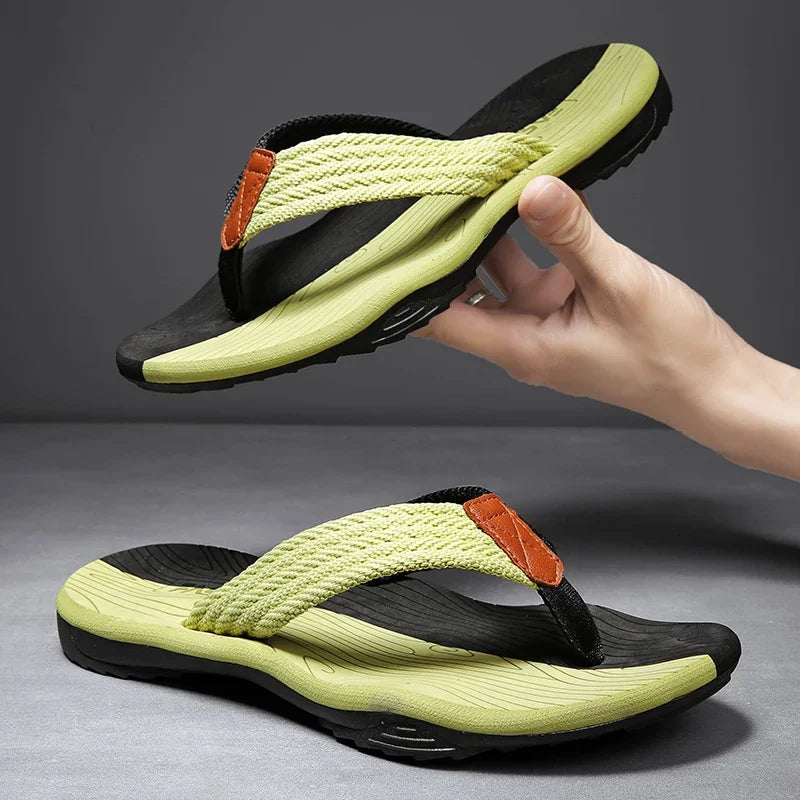 Chinelos masculinos verão flip flops marca moda ao ar livre confortável casual slides sapatos antiderrapantes sandálias de praia 6 cores