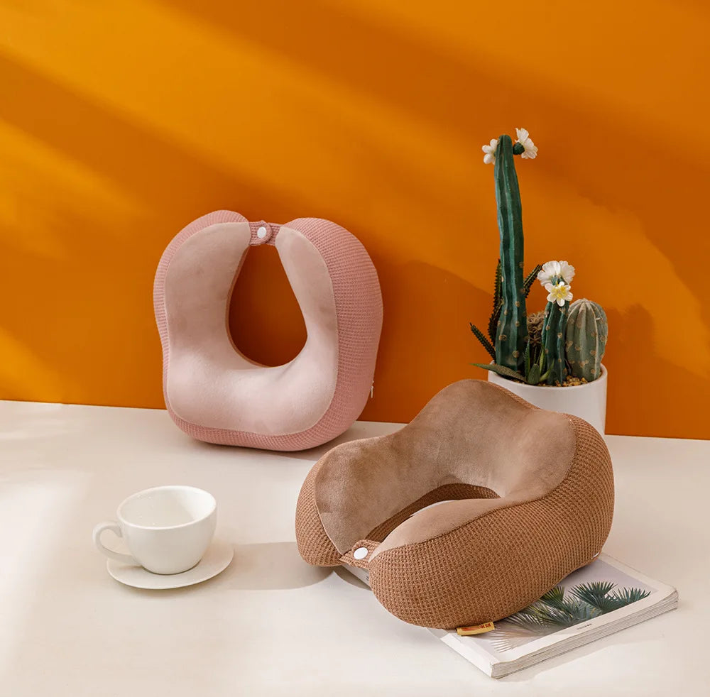 Travesseiro em forma de u, espuma de memória, recuperação lenta, pausa para almoço, travesseiro de pescoço, avião, viagem, malha, corcunda, carro, lance travesseiro