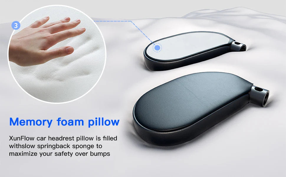 Reposacabezas do carro ROOLAEFOO, travesseiro traseiro do pescoço do assento do passageiro, travesseiro lateral do carro de viagem de longa distância