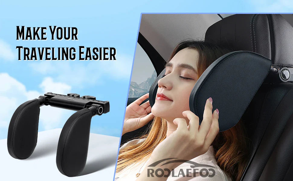 Reposacabezas do carro ROOLAEFOO, travesseiro traseiro do pescoço do assento do passageiro, travesseiro lateral do carro de viagem de longa distância