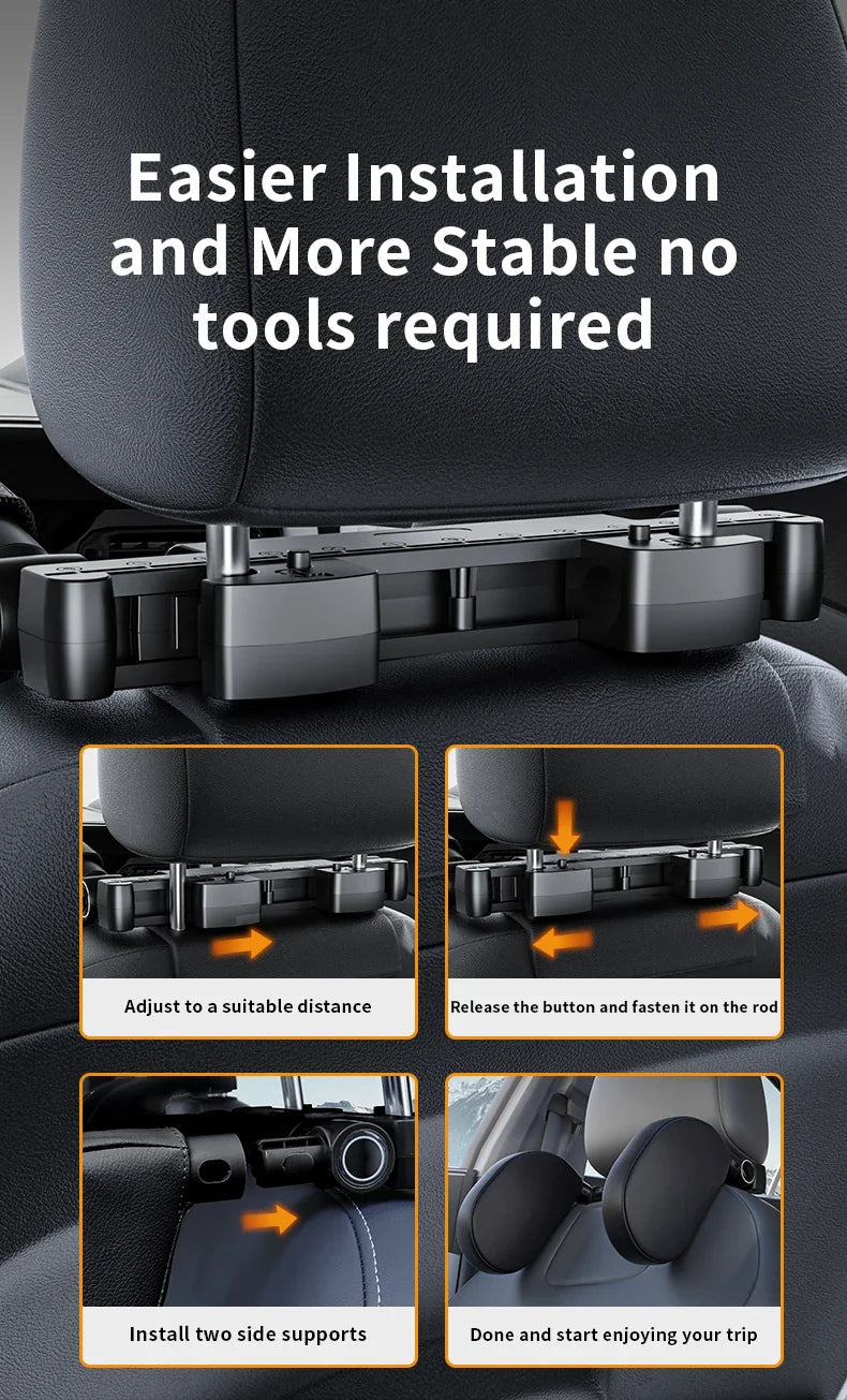 Reposacabezas do carro ROOLAEFOO, travesseiro traseiro do pescoço do assento do passageiro, travesseiro lateral do carro de viagem de longa distância