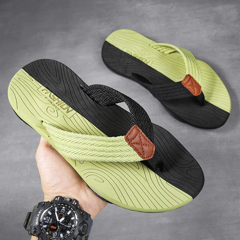 Chinelos masculinos verão flip flops marca moda ao ar livre confortável casual slides sapatos antiderrapantes sandálias de praia 6 cores